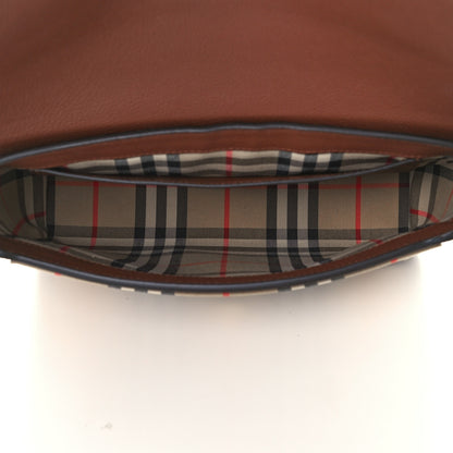 Burberry Calfskin Vintage Check Note Crossbody Bag Tan 5 of 11