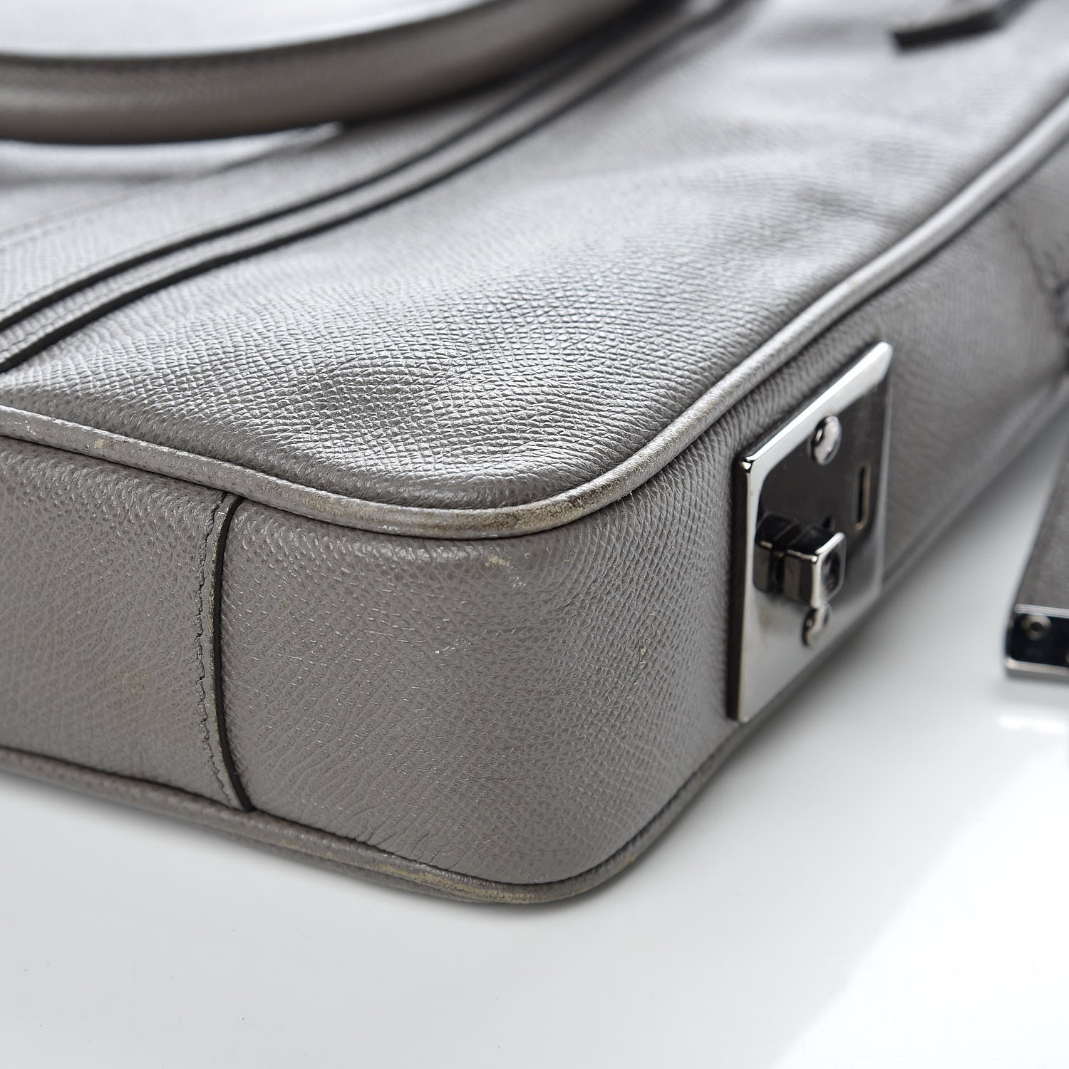 Burberry Textured Calfskin Briefcase Grey 14 of 17
