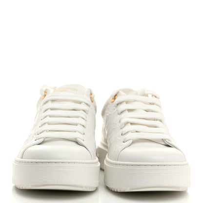 Louis Vuitton Lambskin Embossed Monogram Time Out Sneakers 40 White 2 of 8