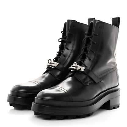 Hermes Glossed Calfskin Funk Ankle Boots 36.5 Black 3 of 9