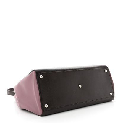 Fendi Vitello Elite Colorblock Regular 2Jours Tote Caffe Black Bordeaux Glicine 4 of 16