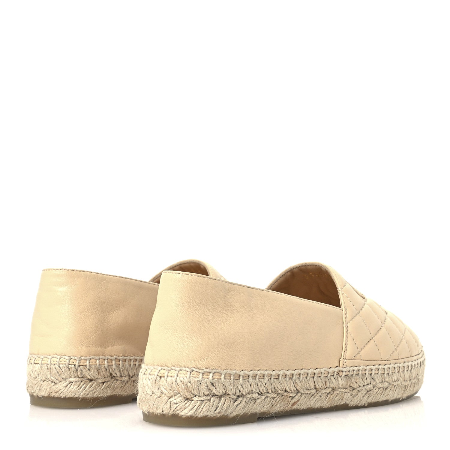 Chanel Lambskin Quilted CC Espadrilles 39 Beige 5 of 9
