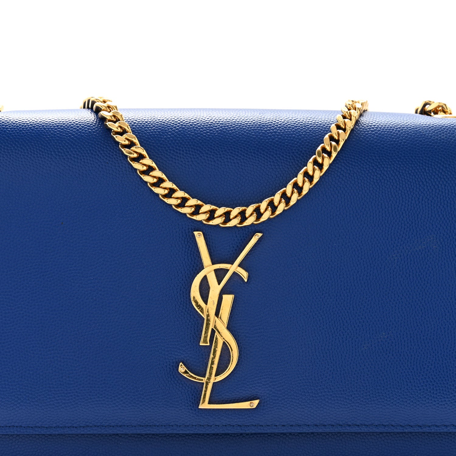 Saint Laurent Grain De Poudre Medium Classic Monogram Kate Satchel Flash Blue 8 of 11
