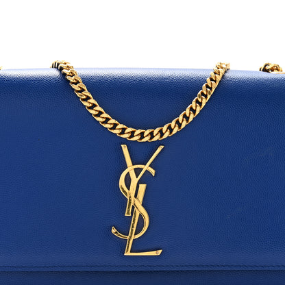 Saint Laurent Grain De Poudre Medium Classic Monogram Kate Satchel Flash Blue 8 of 11