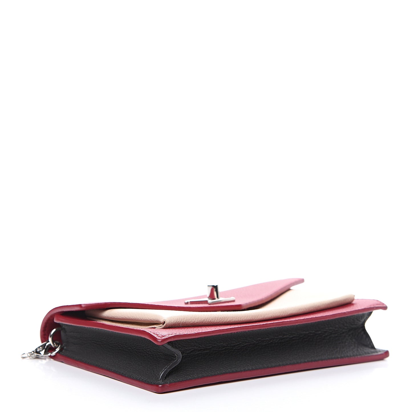 Soft Calfskin My Lockme Chain Pochette Lie De Vin Crème