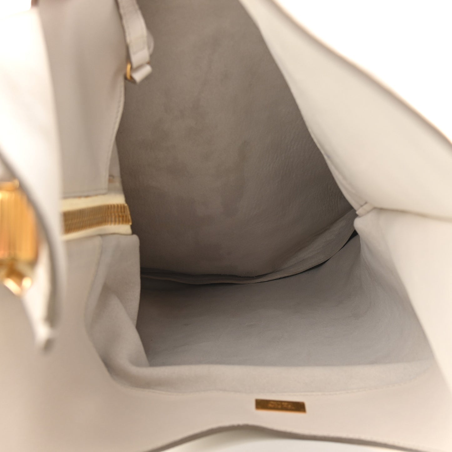 Ramskin Small Alix Padlock Zip Shoulder Bag White