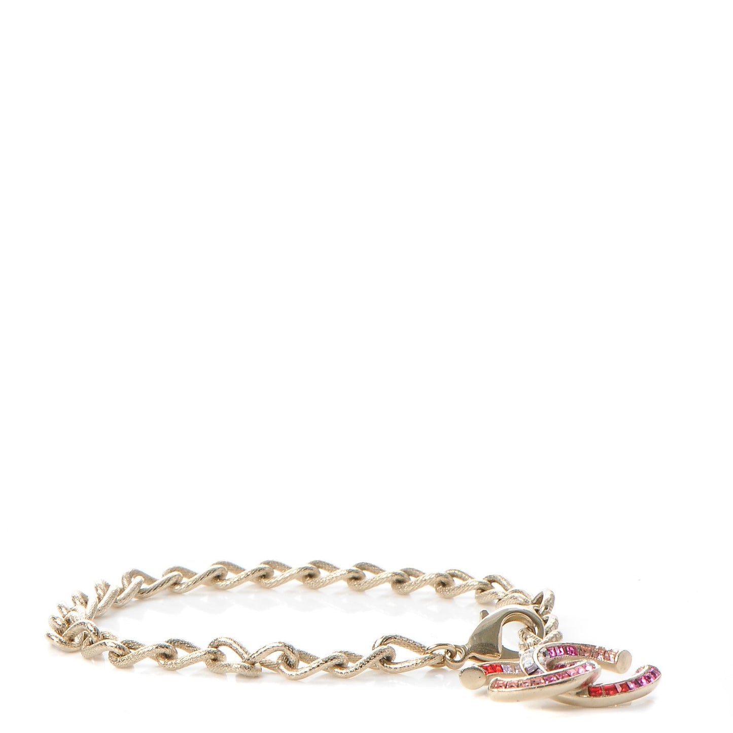 Baguette Crystal CC Bracelet Gold Fuchsia Purple
