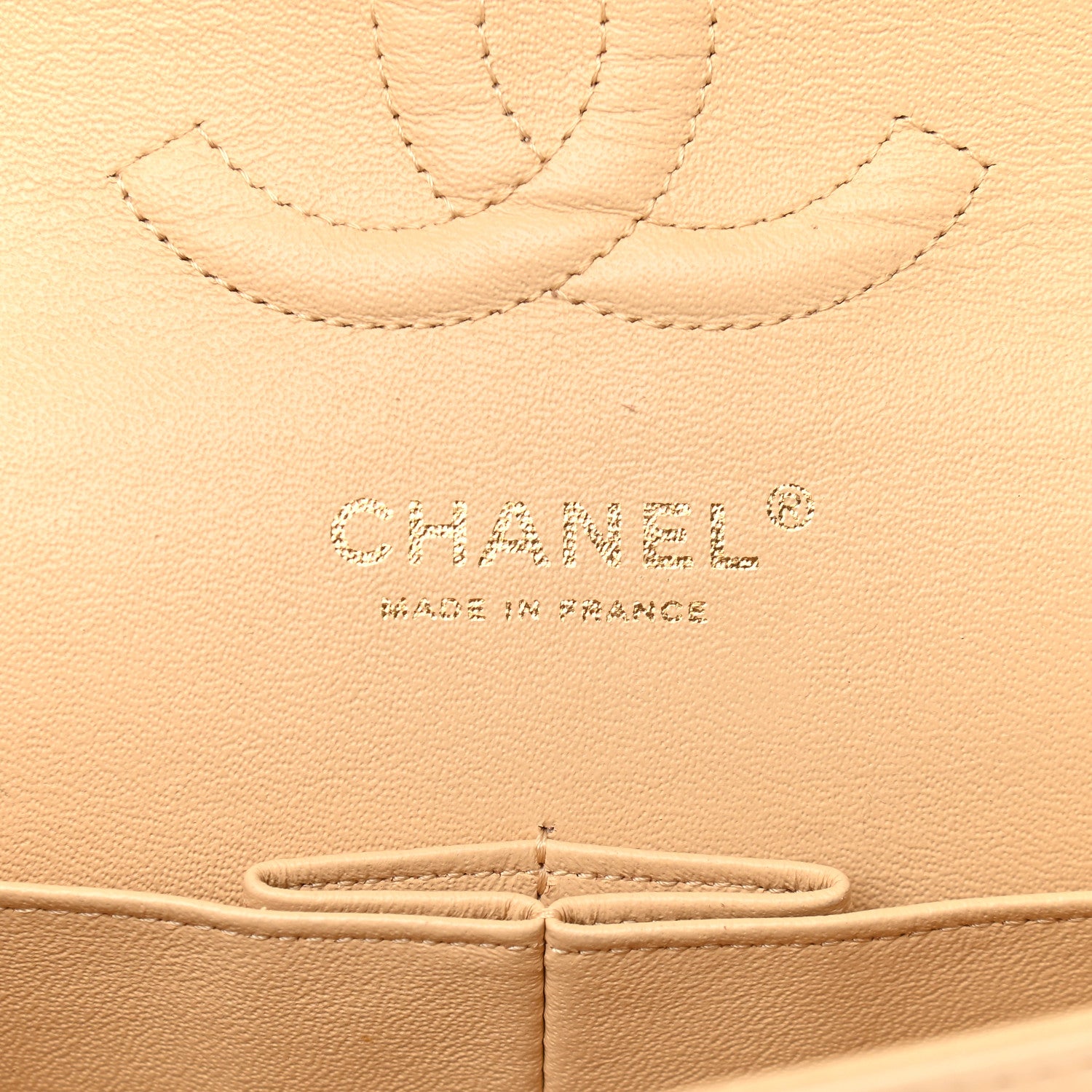 Chanel Lambskin Quilted Medium Double Flap Beige 6 of 14