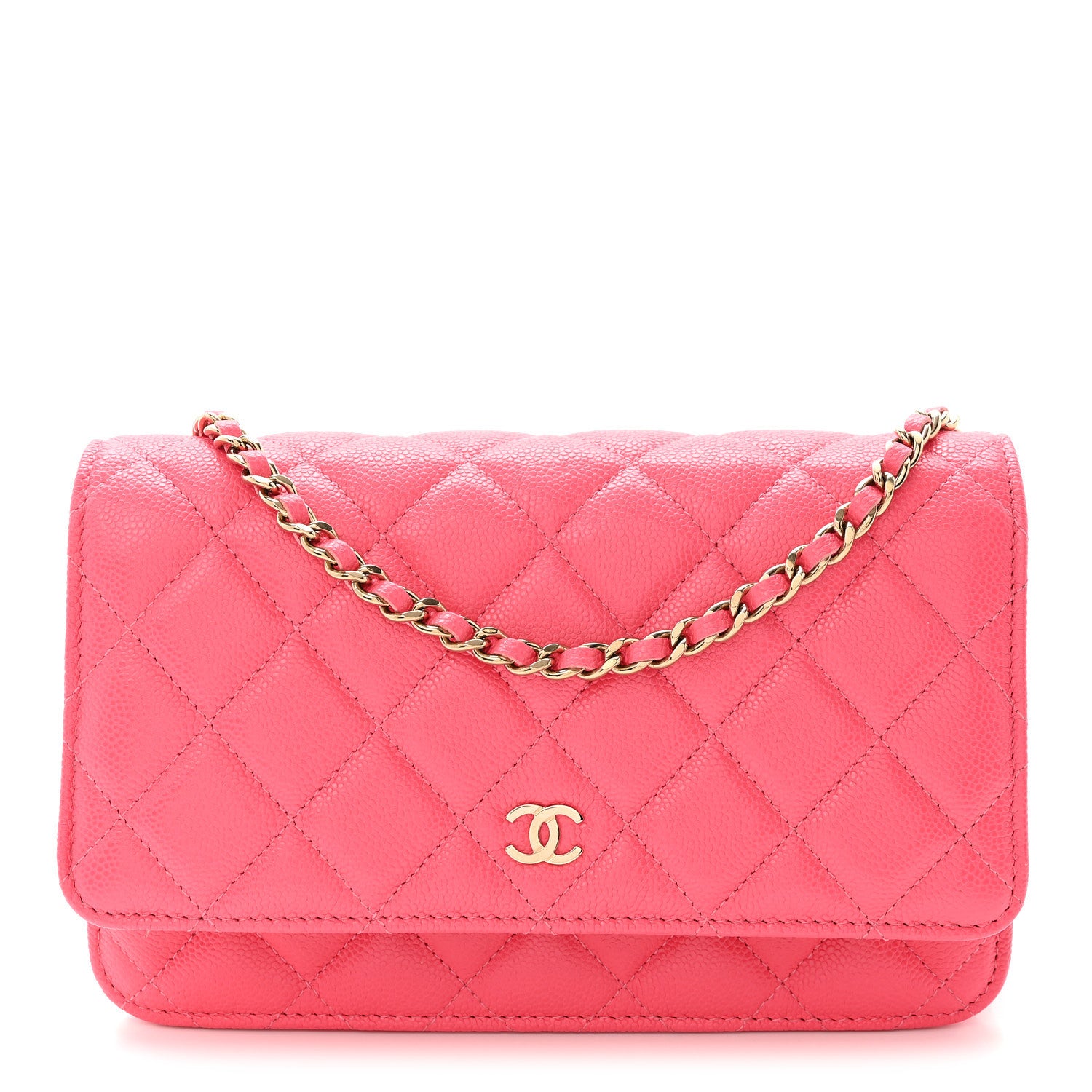 Chanel Caviar Quilted Wallet On Chain WOC Dark Pink 1 of 11