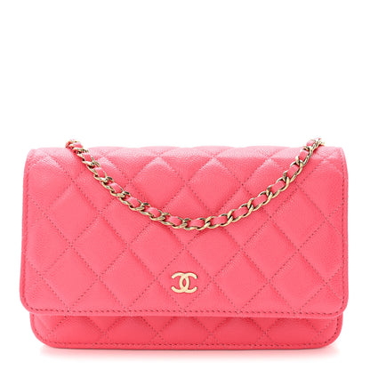 Chanel Caviar Quilted Wallet On Chain WOC Dark Pink 1 of 11