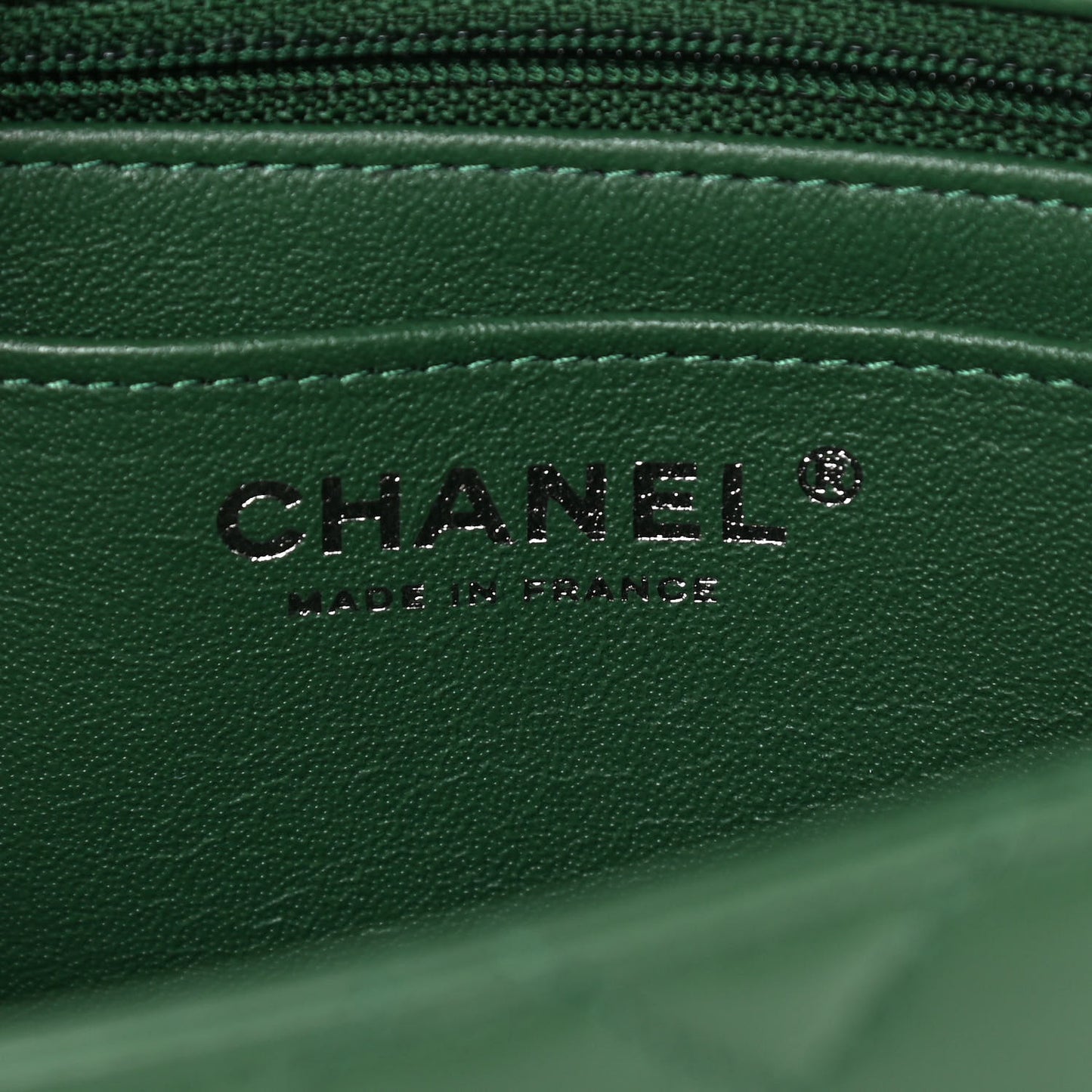Lambskin Quilted Mini Rectangular Flap Green