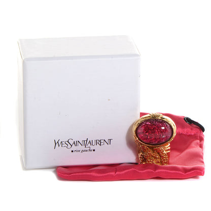 Saint Laurent Glass Cabochon Love Arty Ovale Ring 8 Pink 6 of 6