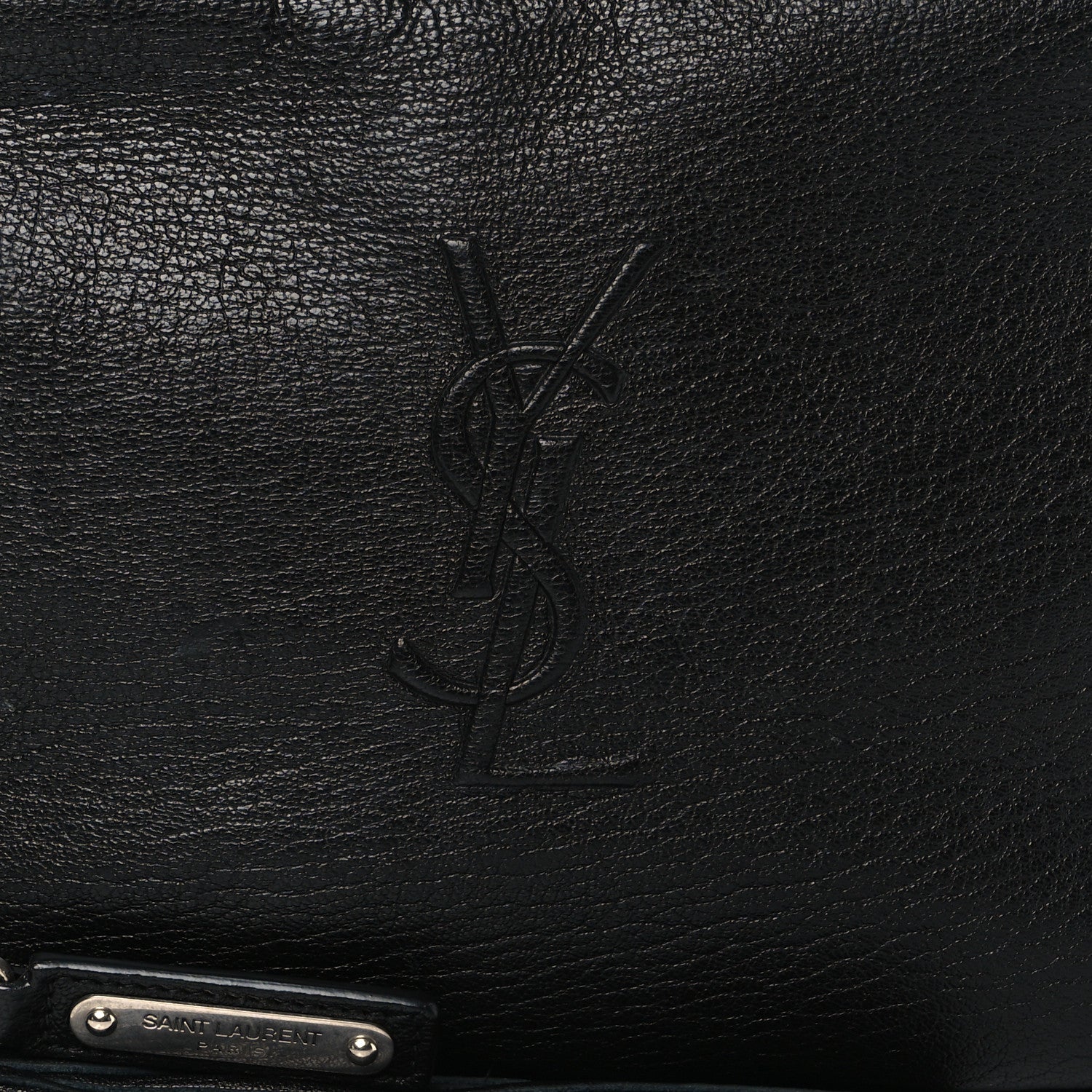 Saint Laurent Lambskin Monogram Embossed Small Lou Camera Bag Black 8 of 10