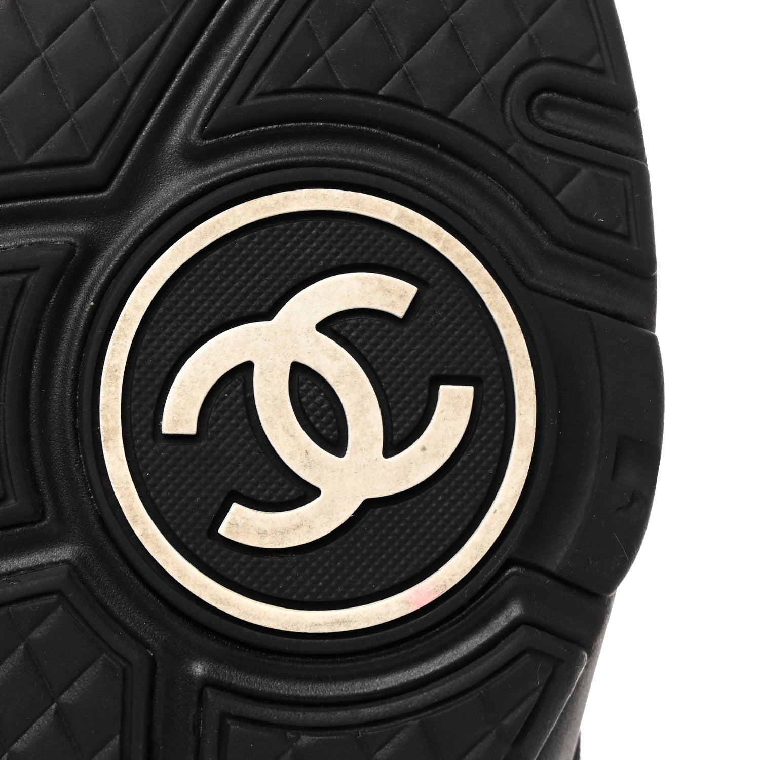 Chanel Suede Velvet Lambskin CC Sneakers 38.5 Black Blue Silver 6 of 9