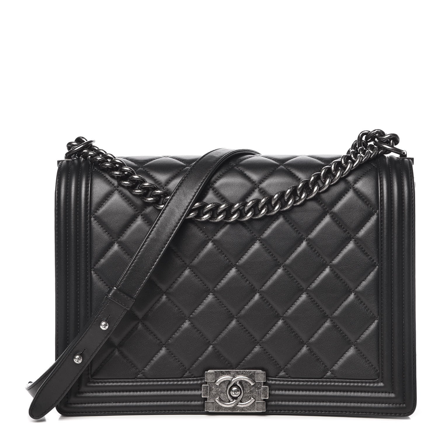 Chanel Calfskin Quilted Large Boy Flap Black 1 of 11