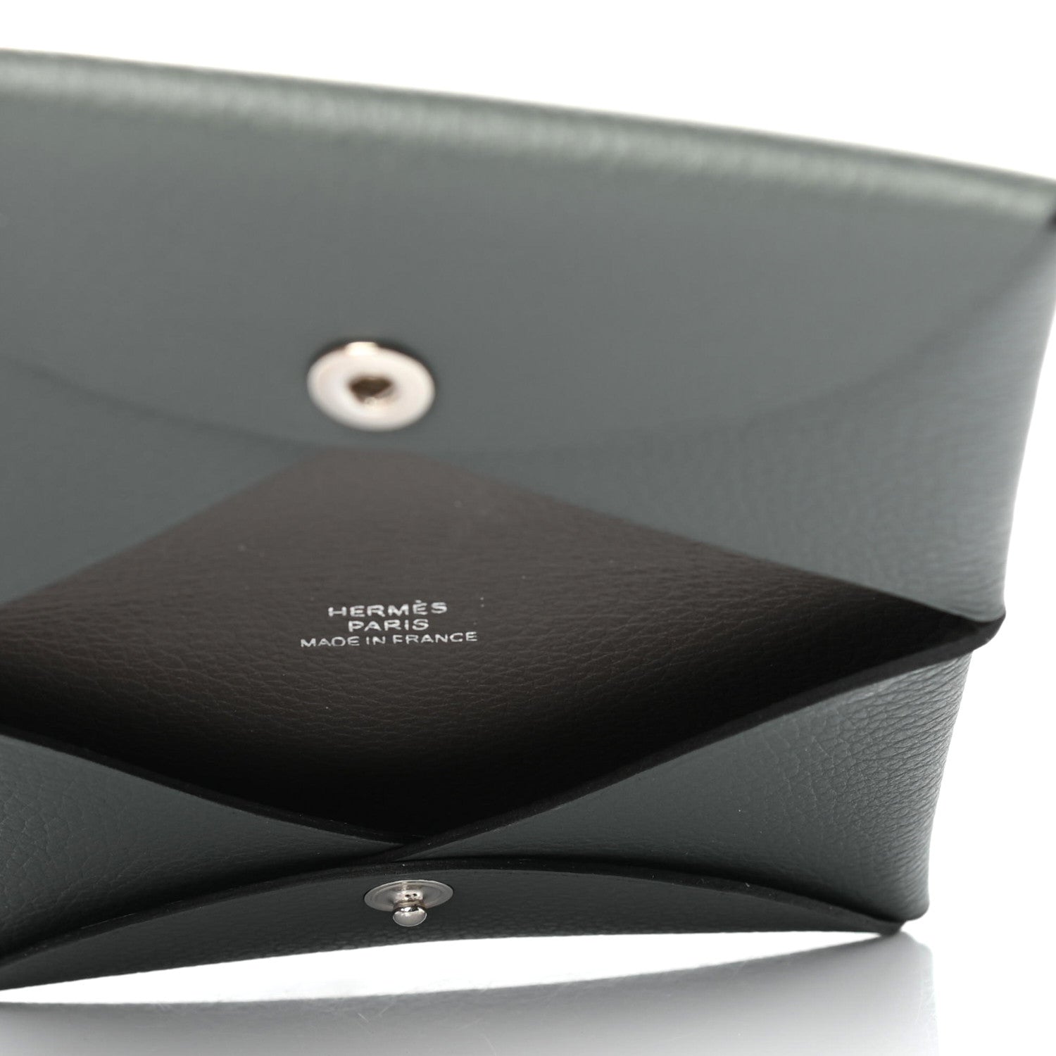 Hermes Evercolor Calvi Verso Card Case Bleu Orage Etain 5 of 7