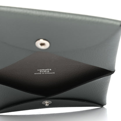 Hermes Evercolor Calvi Verso Card Case Bleu Orage Etain 5 of 7