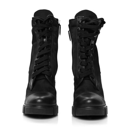 Prada Spazzolato Re-Nylon Metal Triangle Logo 110mm Ankle Boots 36 Black 2 of 7