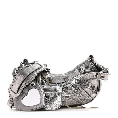 Balenciaga Metallic Agneau Arena Le Cagole Shoulder Bag XS Silver 1 of 14