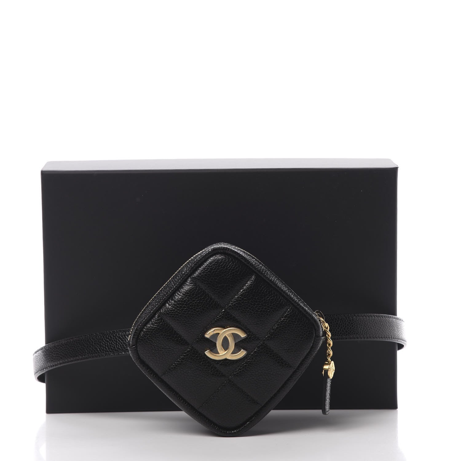 Chanel Caviar Quilted Coin Purse Belt Bag Black 10 of 10