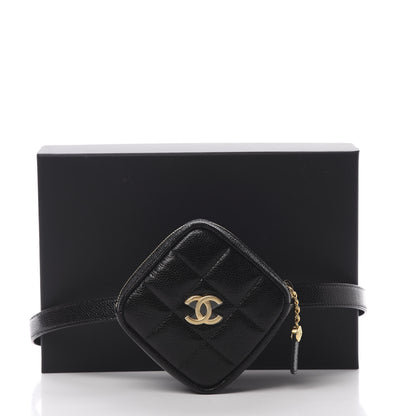 Chanel Caviar Quilted Coin Purse Belt Bag Black 10 of 10