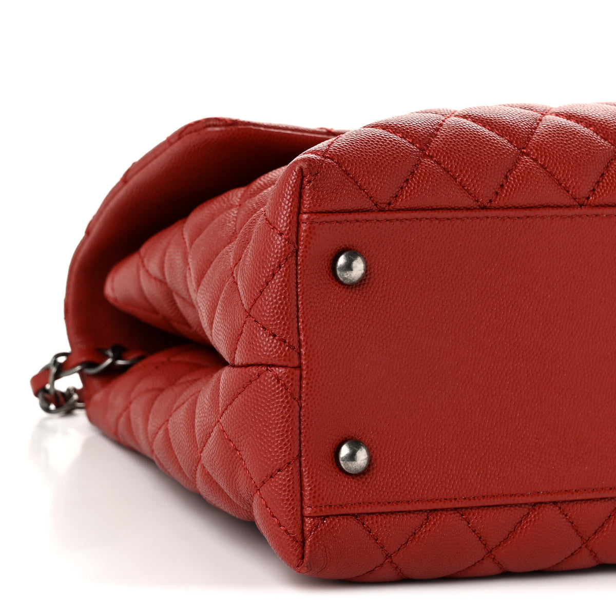 Caviar Quilted Medium Coco Handle Flap Red