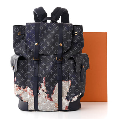 louis vuitton christopher backpack inside color Louis Vuitton Monogram Bleach Christopher MM Ink Blue 1539168 – FASHIONPHILE