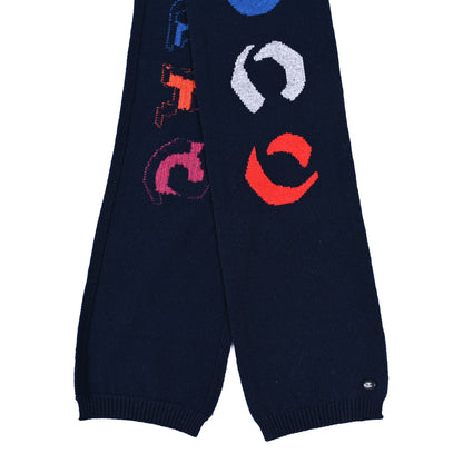 Chanel Cashmere Gabrielle Coco Scarf Navy Multicolor 3 of 5