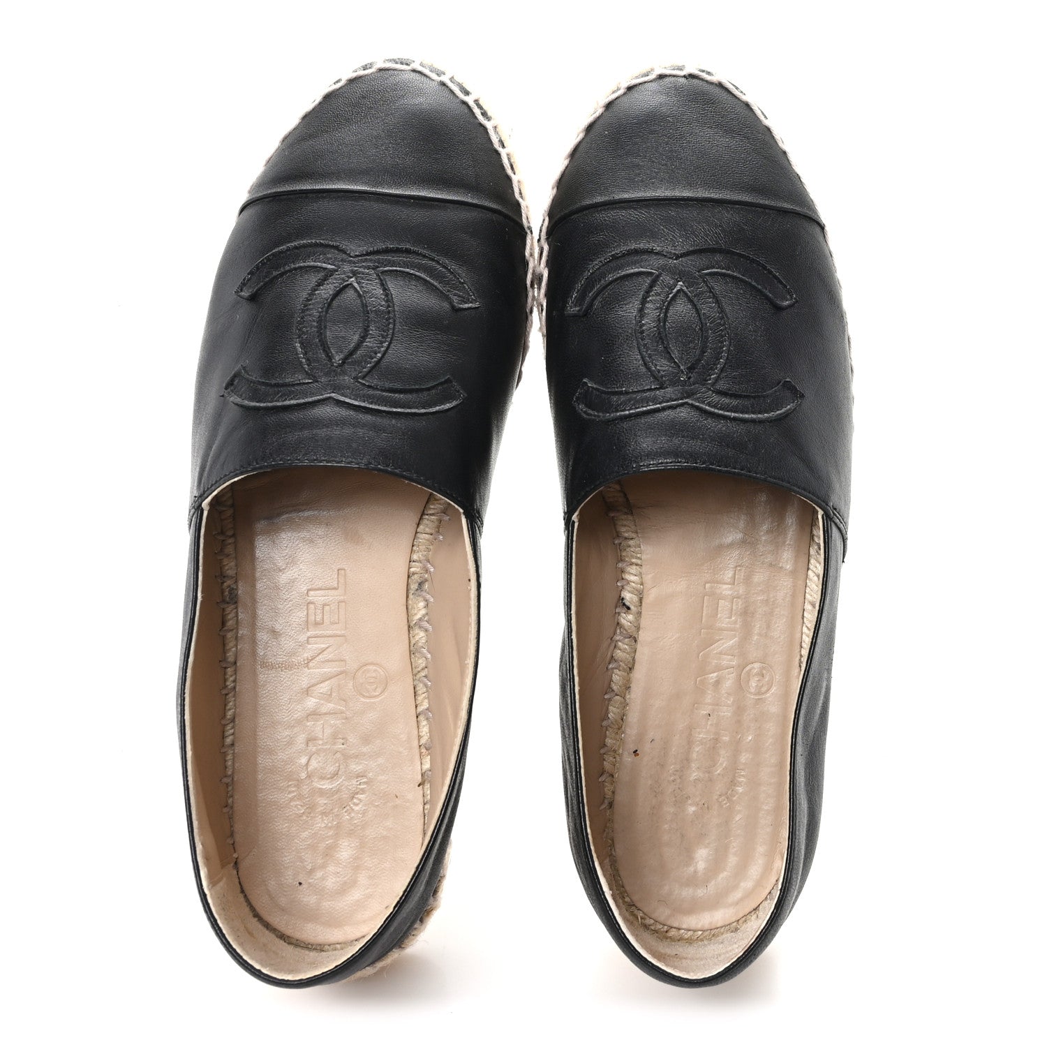 Chanel Lambskin CC Espadrilles 36 Black 3 of 11