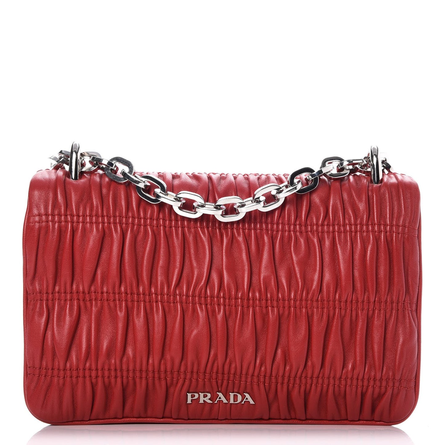 Nappa Gaufre Chain Crossbody Fuoco