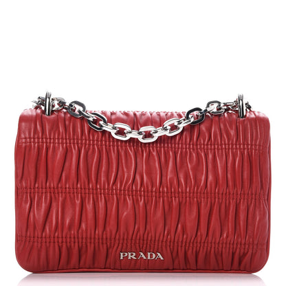 Prada Nappa Gaufre Chain Crossbody Fuoco 1 of 7