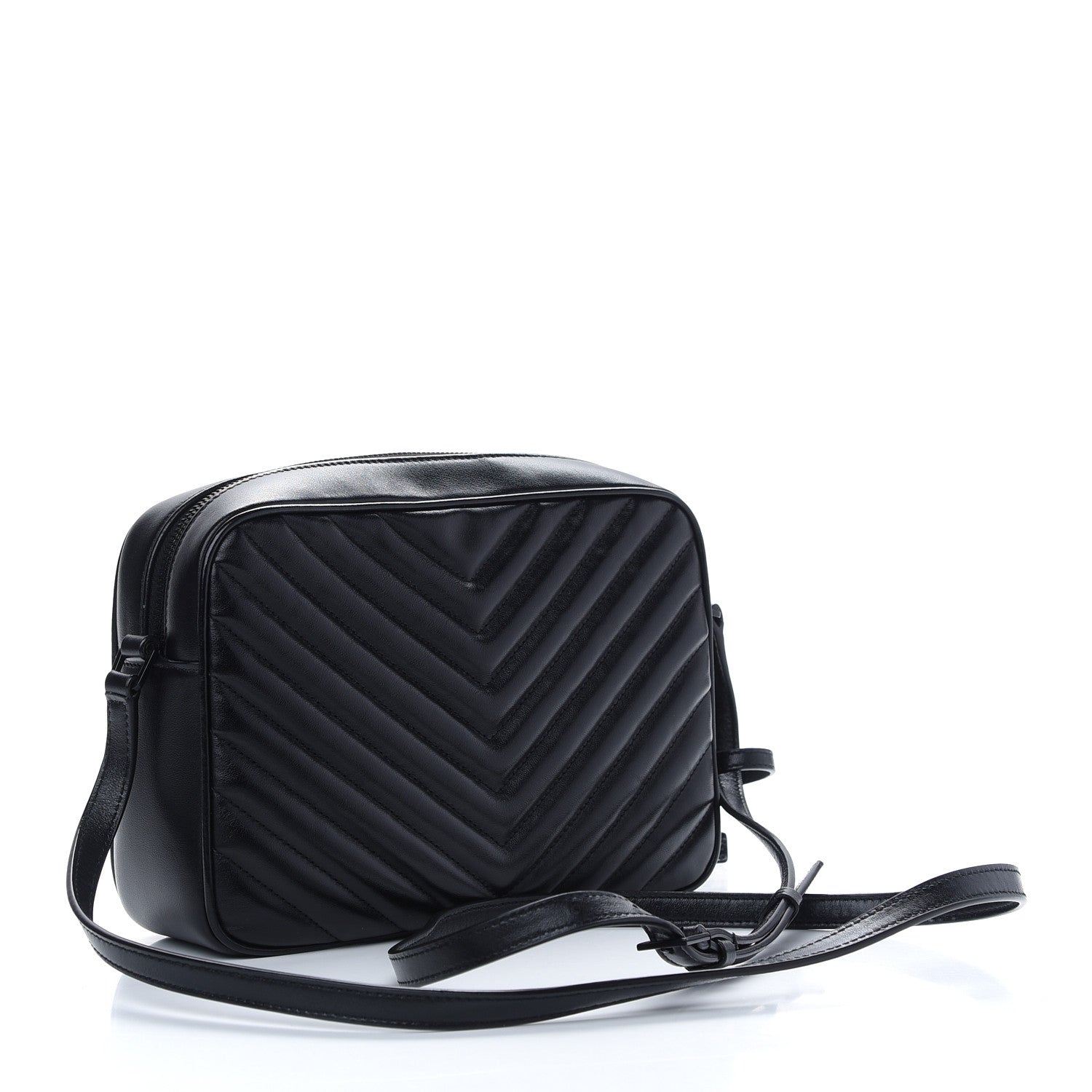 Saint Laurent Calfskin Matelasse Monogram Lou Camera Bag Black 3 of 9