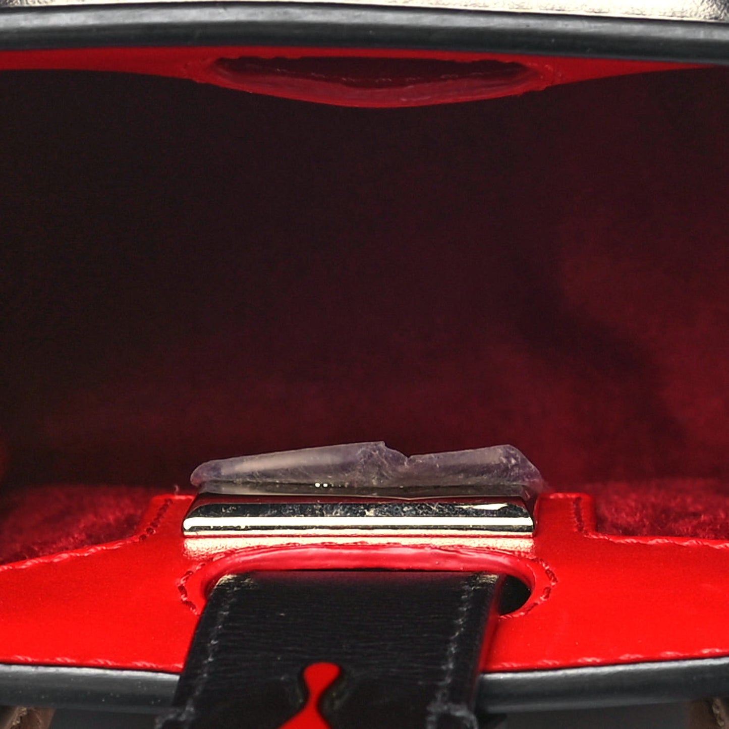 Calfskin Patent Leopard Studded Nano Paloma Black