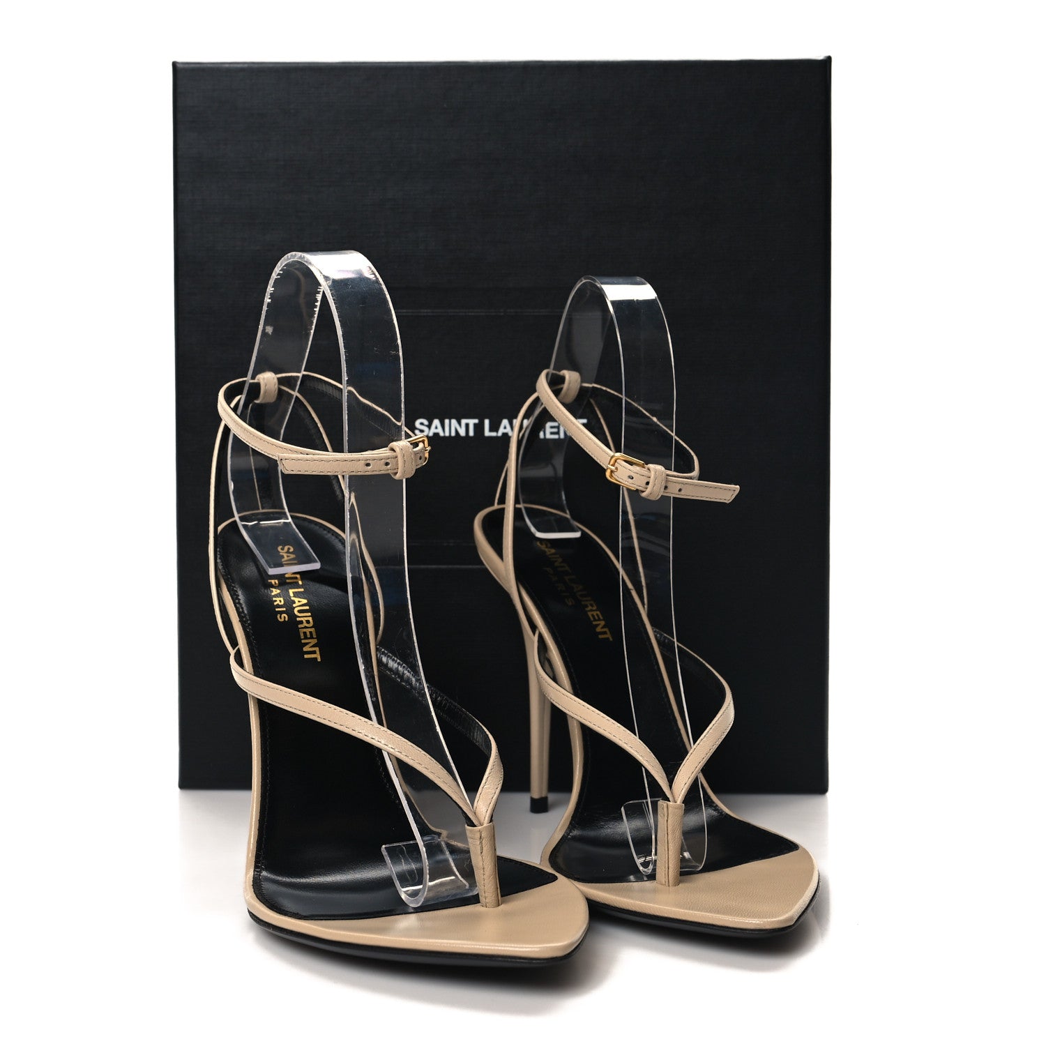 Saint Laurent Calfskin Nadja 105 Ankle Strap Sandals 38 Trench 8 of 8