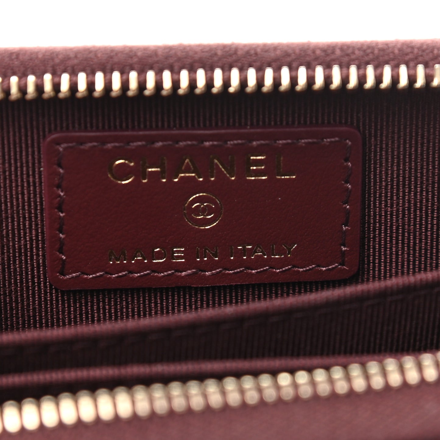 Caviar Quilted Zip Around Coin Purse Burgundy
