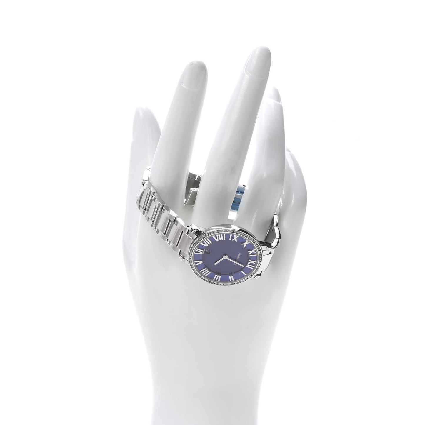 Stainless Steel Diamond Bezel 31mm Atlas 2-Hand Quartz Watch Blue Azure