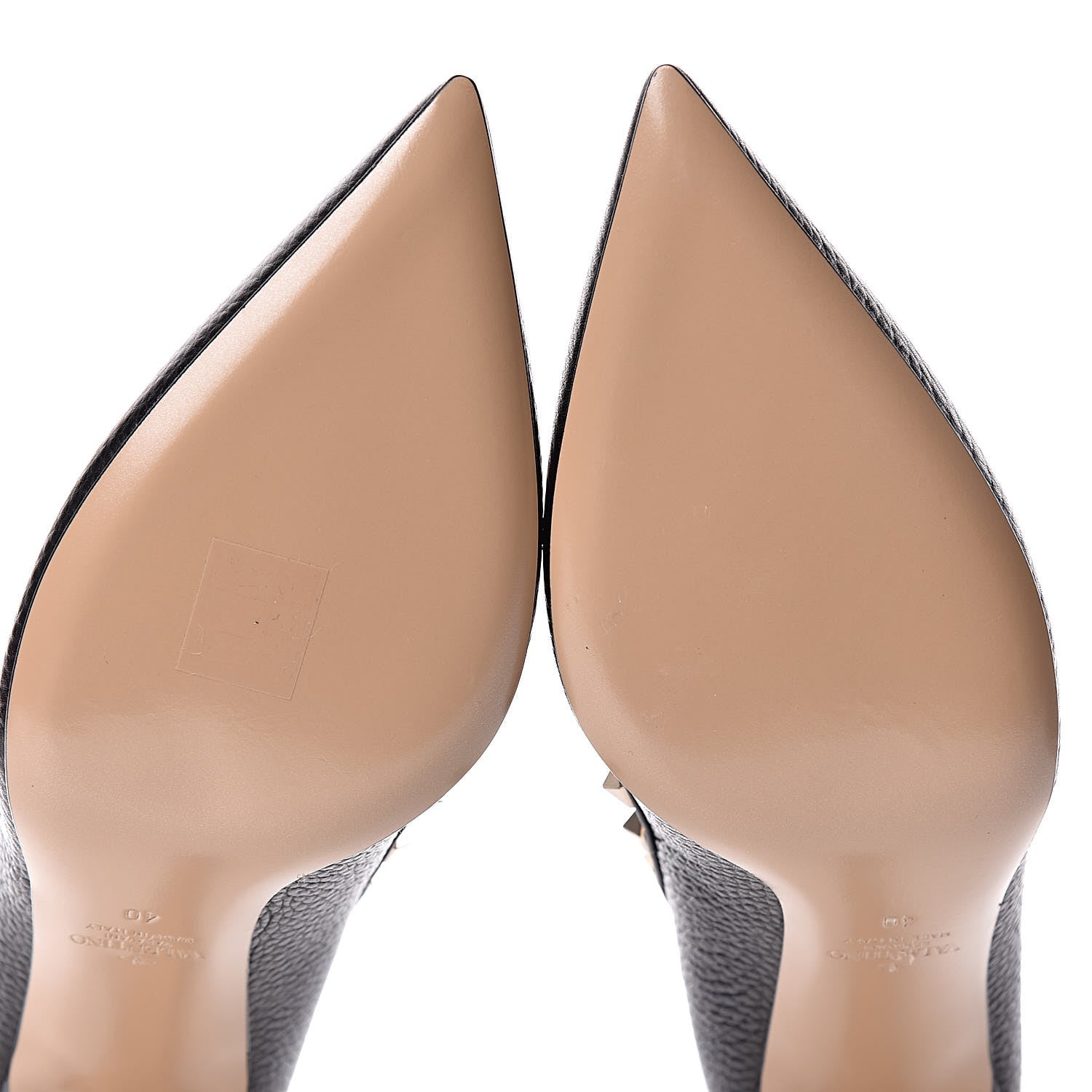 Valentino Garavani Pebbled Calfskin Rockstud 85mm Pumps 40 Black 7 of 9