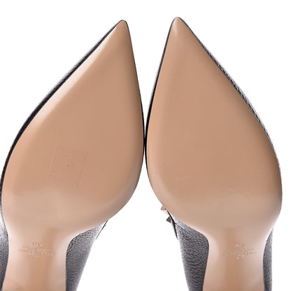 Valentino Garavani Pebbled Calfskin Rockstud 85mm Pumps 40 Black 7 of 9