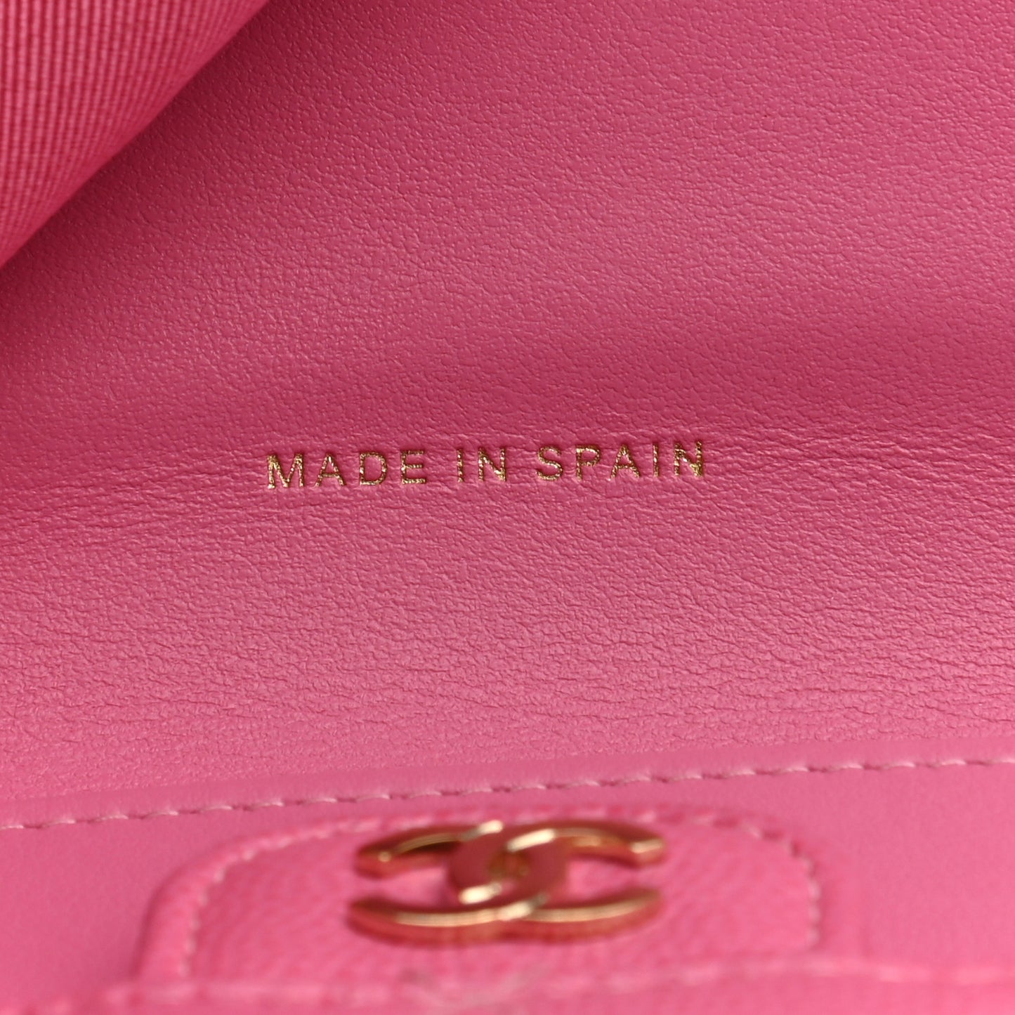 Caviar Quilted Compact Flap Wallet Pink