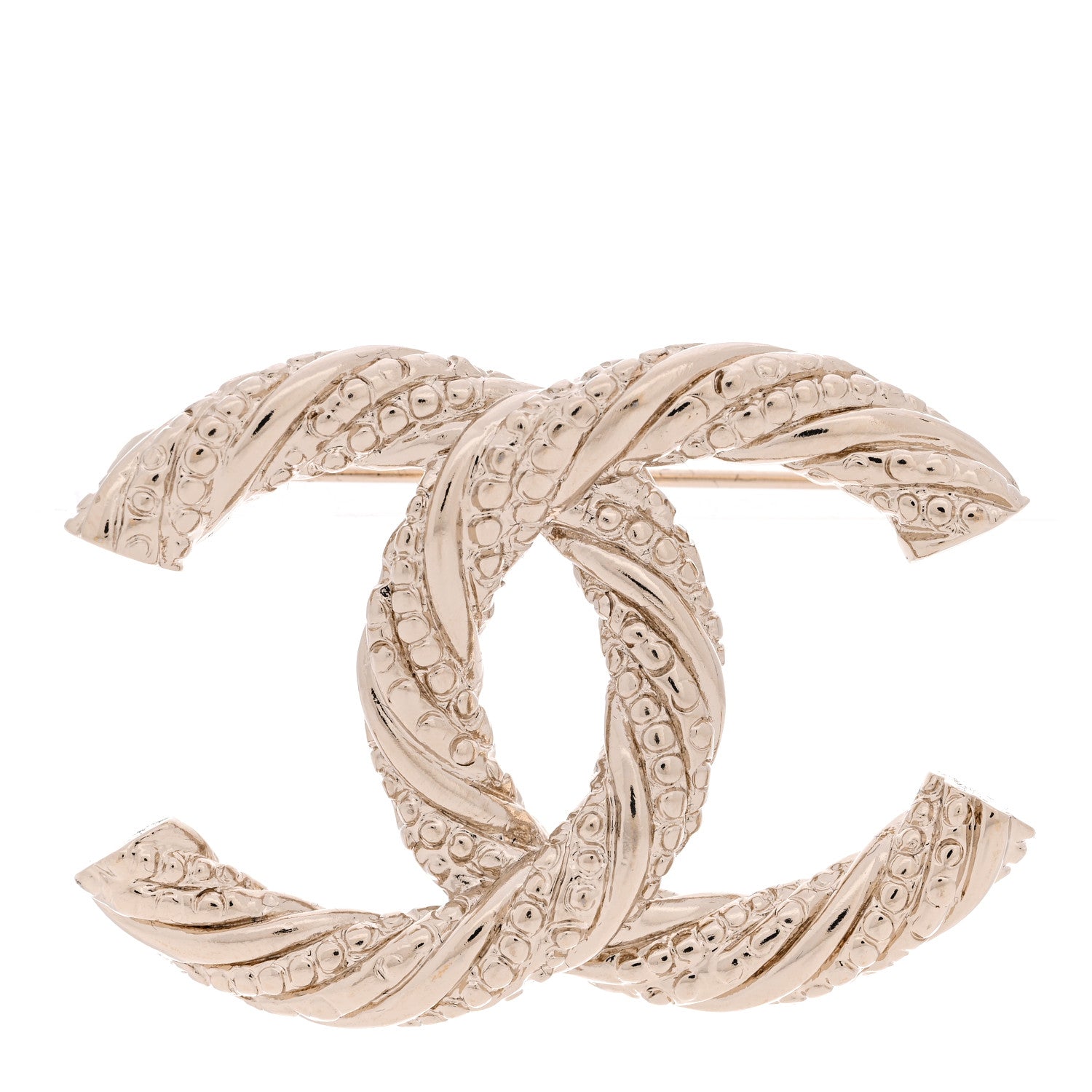 Chanel Twisted CC Brooch Light Gold 1 of 3