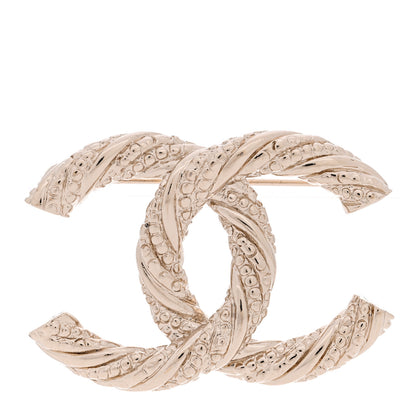Chanel Twisted CC Brooch Light Gold 1 of 3