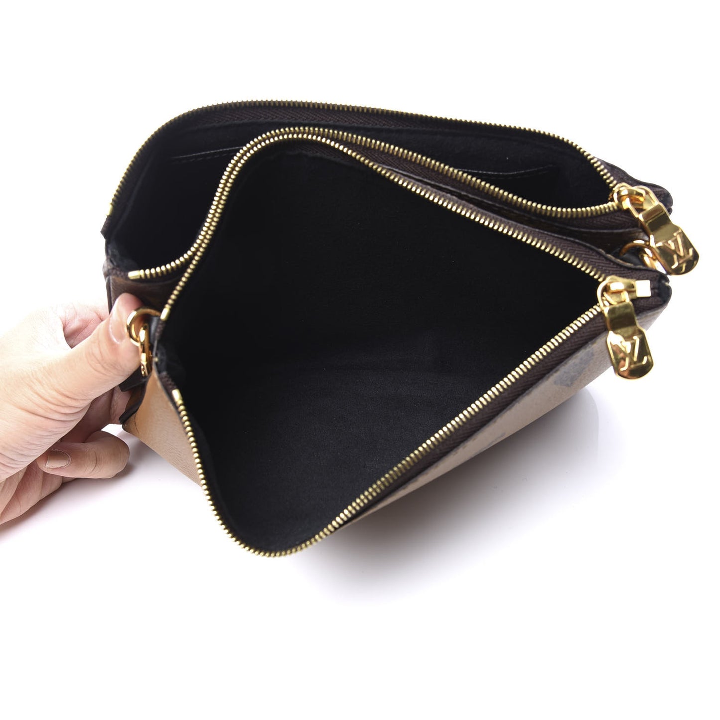 Reverse Monogram Giant Double Zip Pochette
