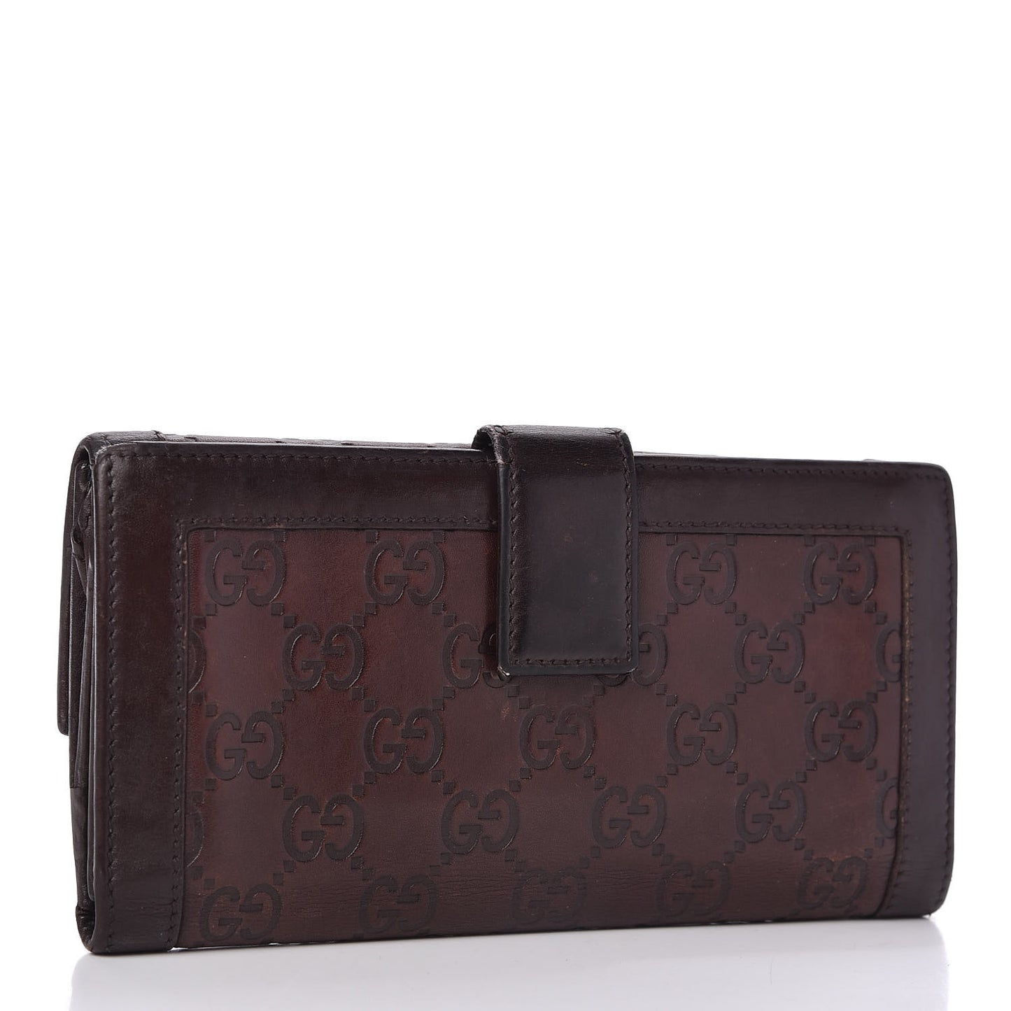 Guccissima Punch Continental Flap Wallet Brown