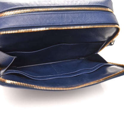 Prada Saffiano Lux Large Zip Crossbody Bag Bleuette 6 of 12
