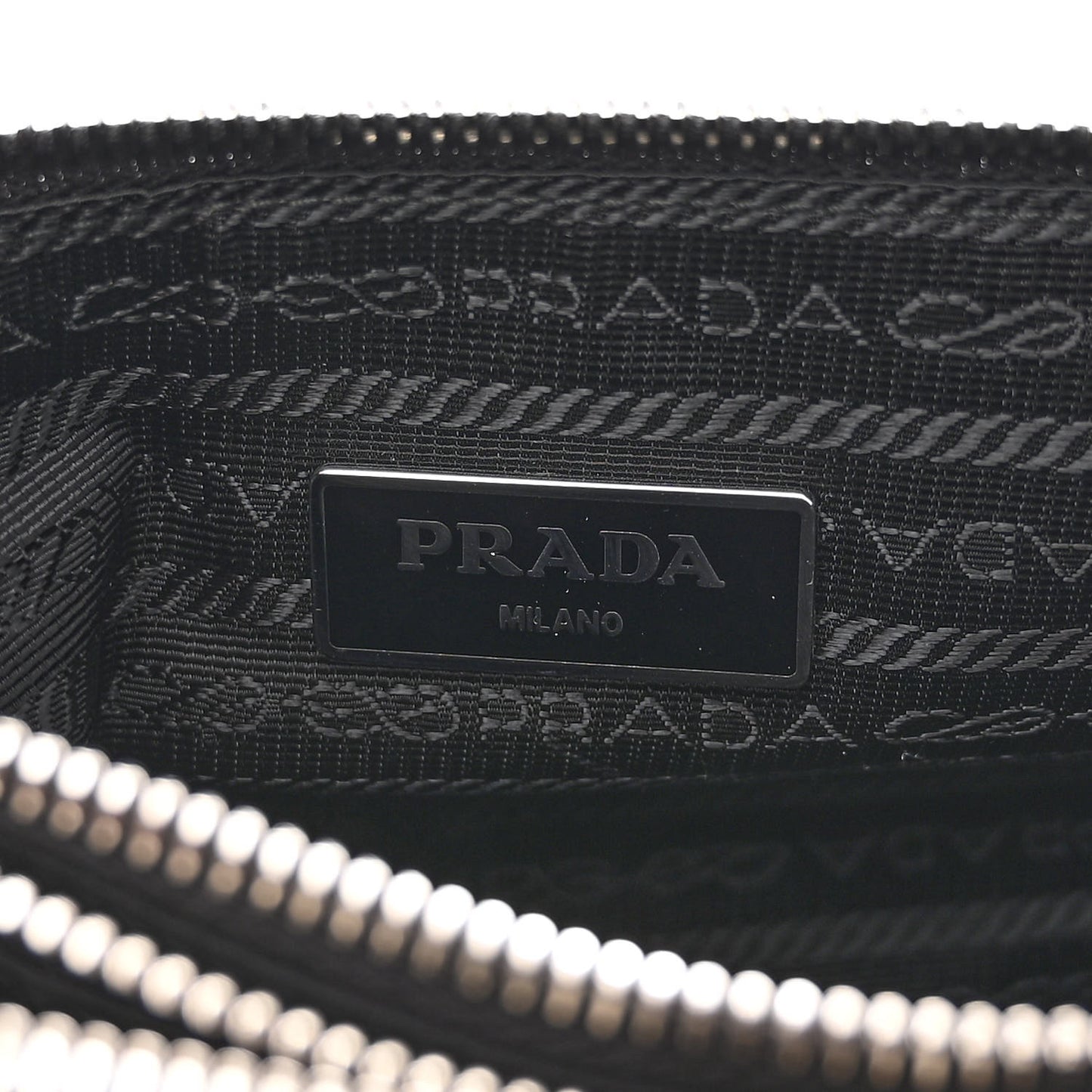 Re-Nylon Saffiano Re-Edition 2000 Double Zip Crossbody Bag Black