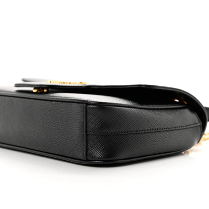 Prada Saffiano Flap Shoulder Bag Black 9 of 9
