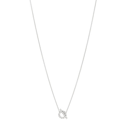 Hermes 18K White Gold Diamond Finesse Pendant Necklace 1 of 4