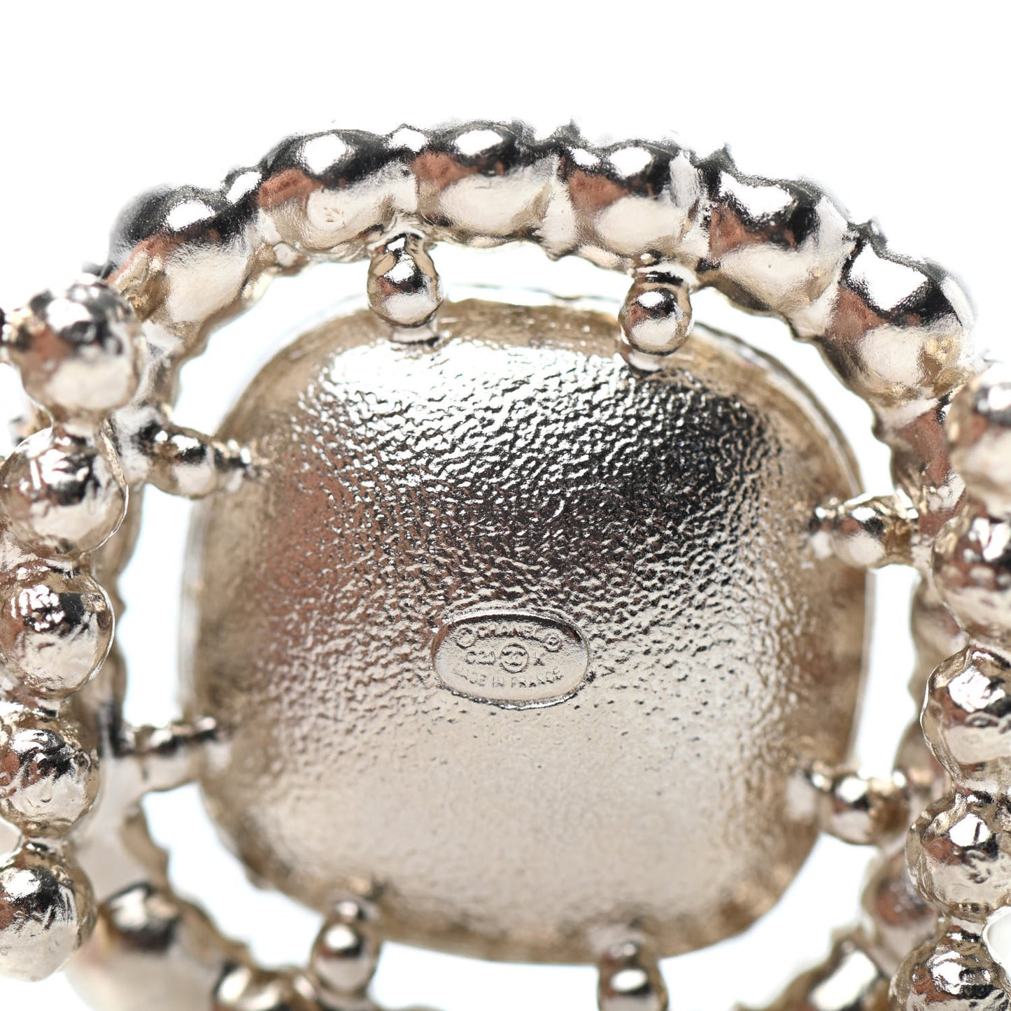 Metal Pearl CC Hair Clip Barrette Gold