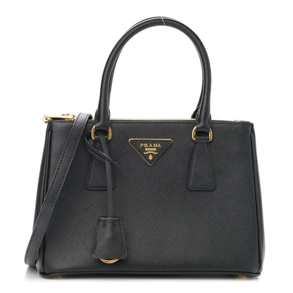 Prada Saffiano Mini Galleria Double Zip Tote Black 1 of 10