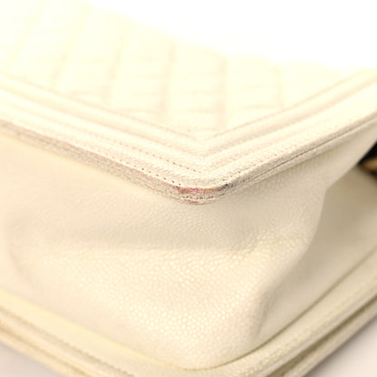 Chanel Caviar Quilted Medium Boy Flap White 12 of 14